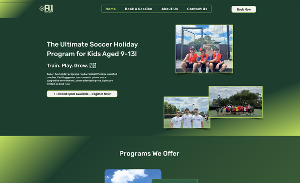 A1 Soccer Academy: A1 Soccer Academy in Melbourne offers fun, skill-focused soccer training for kids aged 9-12. Led by experienced NPL players and coaches, we build real connections to help young athletes grow. Join us today!