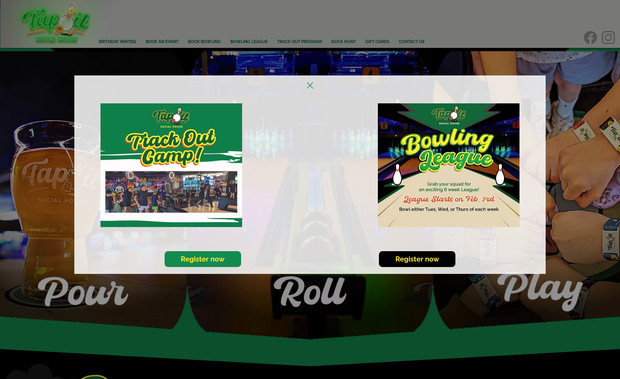 TapIt Social House: A sleek, one-page website for a trendy social house and bar. Designed to make an immediate impact, it features vibrant photography, event highlights, and location details, creating a fun and welcoming digital presence that reflects the in-person experience.