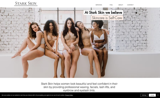 Stark Skin: Stark Skin website project included the development of a strategic website strategy, copywriting services, website design services with advanced website features to allow customers to book services online and build a customer email list with the use of a lead magnet and email marketing.