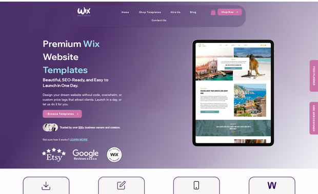 Wix Website Template: Wix Website Templates are professional Premium Wix Templates created by me to help you build your own website quick and easy.