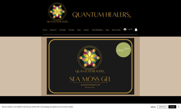 Quantum Healers LLC: Created simple eCommerce website