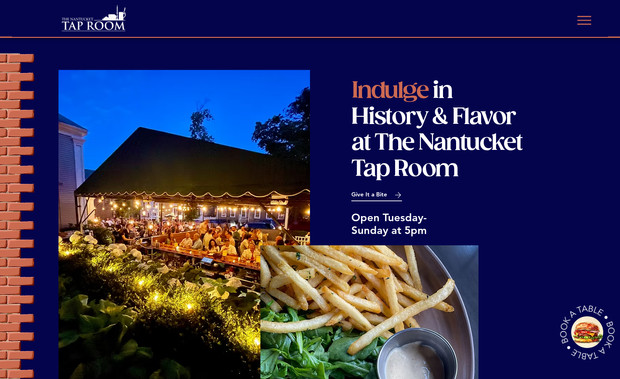 Nantucket Tap Room: In the heart of the iconic Jared Coffin House, Nantucket Tap Room gained an online presence that matches its charm.
The website captures the balance between tradition and contemporary experience, with a clean and welcoming design made to spark the appetite.
From the story to the table reservation, every detail invites visitors to savor the moment.