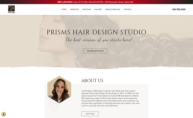 Prisms Hair Design: Hair Salon - Redesign, modern, minimalist