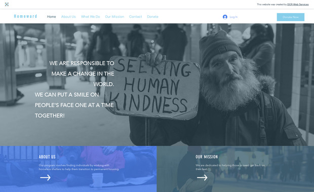 Nonprofit with donations: Create website