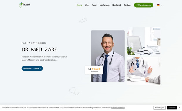 Dr. Jaber Zare: Modernes und ansprechendes Design - Facharztpraxis für Innere Medizin und Gastroenterologie.