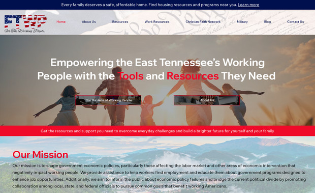 WPA: This website carries a powerful story. It was the dream of Roger Michael Teague, who passed away in April 2023. In his will, Michael requested that his life savings be used to create a website and organization dedicated to helping the working-class people of Tennessee. While his request lacked specific details, we worked closely with his trusted friend—tasked with carrying out his wishes—to develop a clear and actionable plan. After weeks of research and development, we created a full brand package, including a logo and color scheme, and built a comprehensive website that connects struggling individuals with vital resources. From food, clothing, and shelter to mental health treatment, child care, and employment opportunities, every page is designed to guide people toward real support.

Their vision: to help build a fair and thriving economy where government policies prioritize the needs of working Americans. The goal is to empower working people through access to opportunity, education, and resources, while encouraging collaboration among leaders at every level to build a better future.

The website is fully search engine optimized and packed with valuable information, tools, and a blog filled with practical guidance to help the working class people of Tennessee 