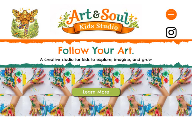 Art & Soul: New site based on the artist's illustrations. Matched the artist's vibe and quirkiness into a fun and accessible site. Integrated a commerce portion so students can sign up for classes online.