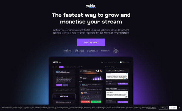 Yakkr Growth: I designed various landing pages for Yakkr Growth.