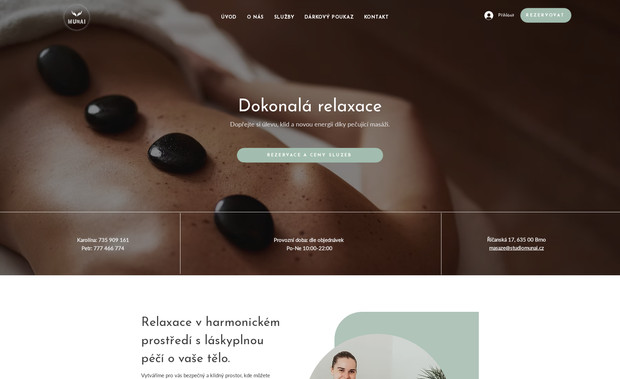 Studio Munai: Massage Studio in Center of Brno - Czech Republic. Wix Booking system. 