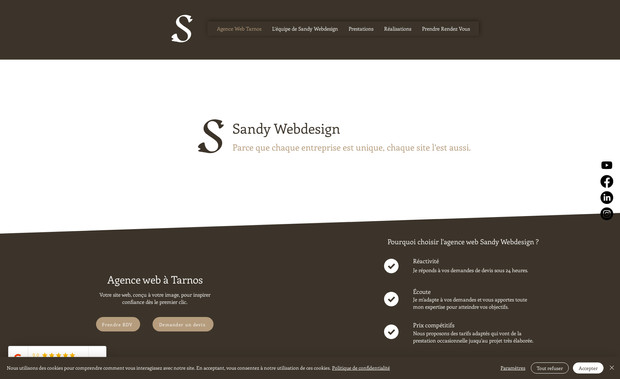 SandyWebdesign: Voici mon propre site en tant qu'agence web