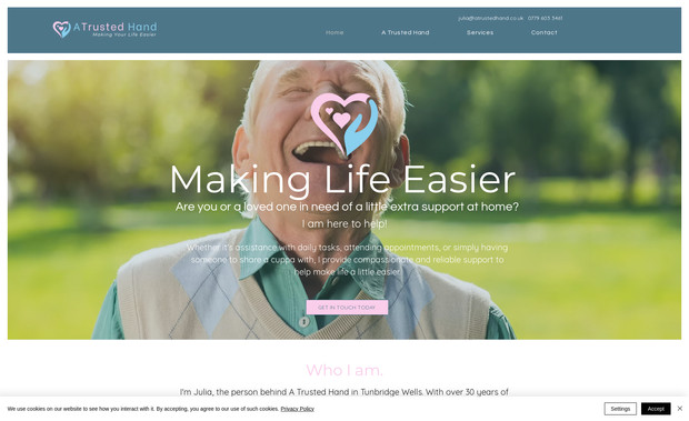 A Trusted Hand: Website design and build