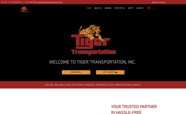 Tiger Transportation: This was a web rebuild project for a site that was built with HTML and untouched since 2010. We rebuilt the site on WIX, giving it a modern look while helping set up a more streamlined application process for them. 