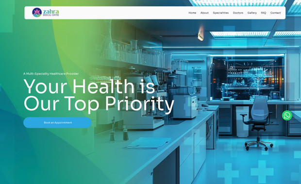 Zahra Medical Centre: Service website for Clinic