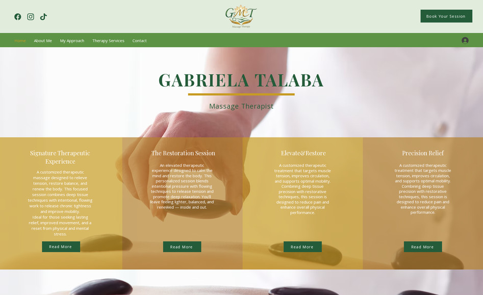 gabrielamassagetherapy.com: Website design from Scratch 
