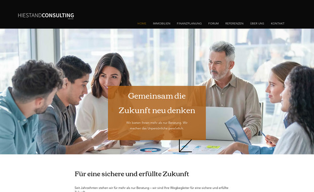 Hiestandconsulting: Neue WIX Webseite gestaltet, Buchungen von Veranstaltungen eingerichtet.
