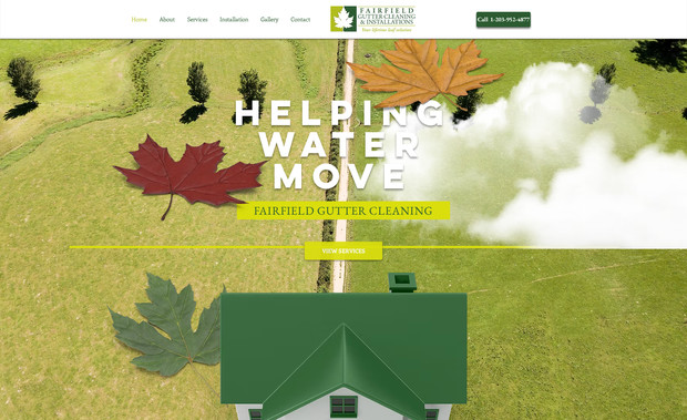 Fairfield Gutter: Fully Designed by Santos Torres Inc. We also completed all SEO writing and designed the logo.