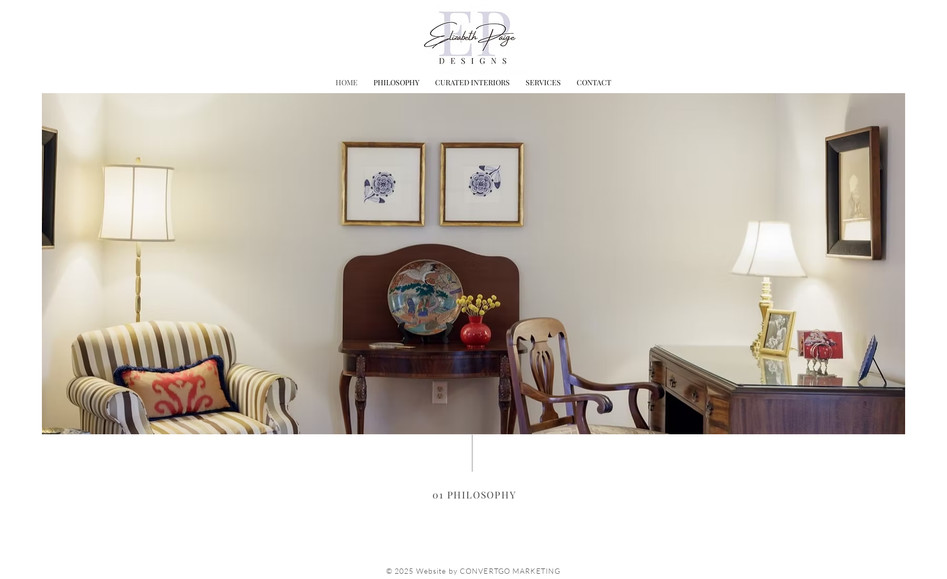 EPDesigns: New branding, marketing, and website for Interior Designer launching her own business. 