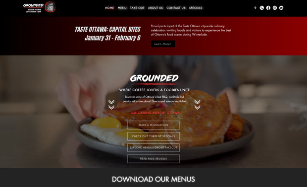 Grounded Kitchen: Discover some of Ottawa's best BBQ, cocktails and baristas all in one place! Dine in and take-out available.