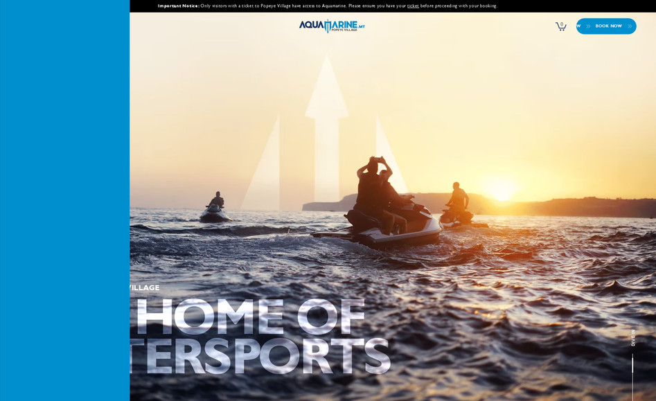 Aquamarine.mt Popeye: A new stunning Wix Studio website showing the fun water activities available by Aquamarine in the Popeye Village in Malta. We've also implemented custom bookings behavior.