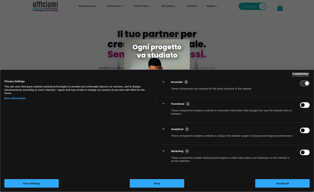 Ufficiami: Abbiamo creato una pagina vetrina per questo cliente dove far atterrare tutti quanti clienti interessati ai loro servizi.