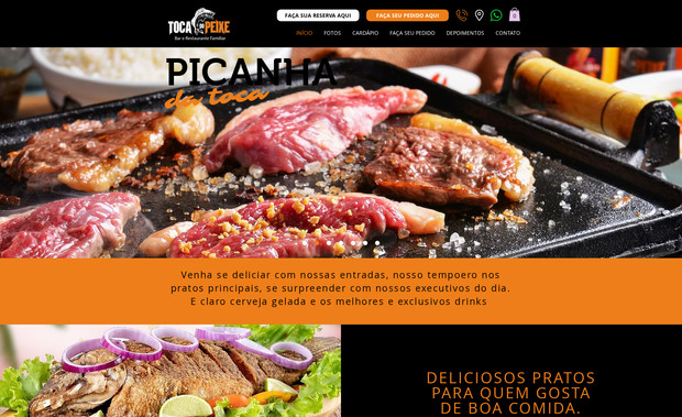 Toca do Peixe: Criação de Portal a partir do Wix Restaurantes com interatividade e gerenciamento de pedidos on line, bem como entregas e taxas.