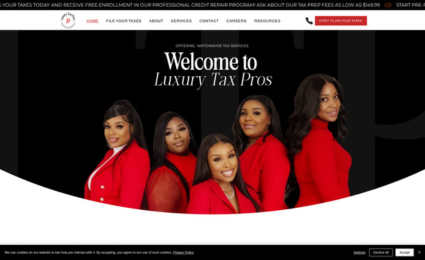 Luxury Tax Pros: Luxury Tax Pros partnered with The Branding District for a complete brand and digital refresh. We elevated their visual identity with a polished, professional rebrand that reflects the high-end, client-focused nature of their services. Alongside the new branding, we updated their website to better communicate their expertise, streamline navigation, and make it easier for clients to access services and resources.

Our work also included targeted SEO optimization to boost visibility in their market, plus email marketing support to keep their audience engaged and informed. The result is a cohesive brand experience, from first click to inbox, that positions Luxury Tax Pros as a trusted, top-tier financial service provider.