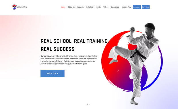 Jk Martial Arts: Redesigned complete webiste