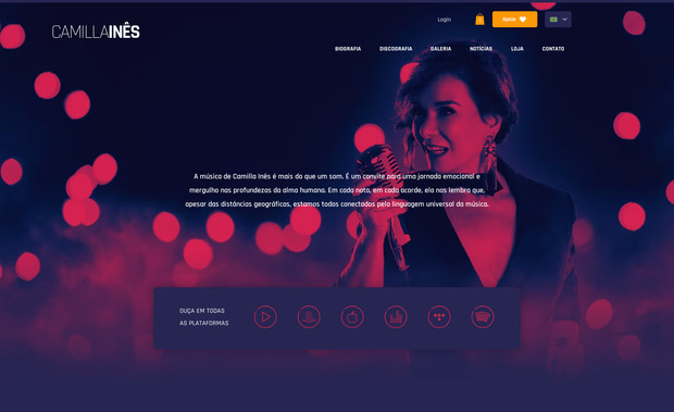 Camilla Ines: Criação do layout e estrutura do site, com instalação de loja virtual e integração com plataforma de print on demand.