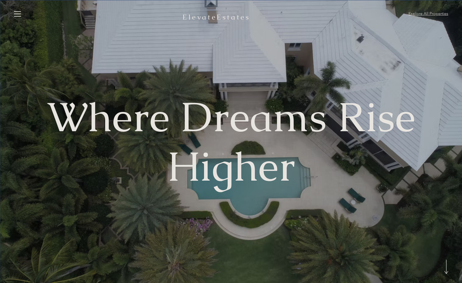 Elevate Estates: I designed and developed the Elevate Estates website using the Wix platform, creating a sleek and user-friendly digital presence for a real estate firm specializing in both commercial and residential properties. The site features a clean, modern layout with intuitive navigation, showcasing property listings, company information, and contact details. I implemented responsive design to ensure optimal performance across devices. The website effectively reflects the company's professionalism and commitment to providing clients with comprehensive real estate solutions.

