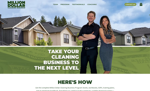Million Dollar Cleaning Business : We designed this site, custom images, and book cover, as a rushed project in order to help Stephen and Anna have the site and book ready for an International Podcast they were featured on that was airing within a few weeks from our meeting, over the Christmas holiday. Now we are in the process of adding more to this site and redesigning their cleaning company site. 