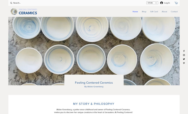 Abbie Greenberg: Abbie Greenberg, a potter since childhood and owner of Feeling Centered Ceramics, invites you to discover her unique creations in the heart of Jerusalem. At Feeling Centered Ceramics, she creates unique, functional tableware that  adds beauty to your daily meals. 