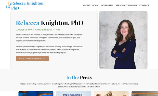 Rebecca Knighton: We handled everything: website design, copywriting, SEO, privacy compliance, ADA accessibility, form creation, navigation, desktop + tablet + mobile responsiveness, analytics set up, and more.