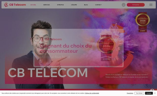 CB Telecom 2025: Le site web de CB Télécom a été conçu pour offrir une expérience fluide aux utilisateurs, en séparant les section "entreprises" et "résidentielles". Le site web est engageant grâce au ChatBot et invite les clients à entrer en contact.

🌀  Grâce à l'intégration d'animations fluides, chaque interaction est agréable et dynamique, capturant l'attention des visiteurs dès leur arrivée. Son design engageant invite à l'exploration, tout en maintenant une cohérence visuelle à travers chaque page, renforçant ainsi l'image de marque. 

📊 En termes de SEO, le site est entièrement optimisé, garantissant une visibilité accrue sur les moteurs de recherche. TechnoMentor a pris soin d'analyser les stratégies des compétiteurs pour identifier les mots-clés les plus pertinents. Cela permet non seulement d'améliorer le classement du site, mais aussi d'attirer un trafic qualifié et d'assurer une présence forte et durable dans les résultats de recherche.

➡️ L'ancien site a été transéféré vers Wix Studio. C'est simple avec TechnoMentor; nous gérons les redirections d'URL pour préserver ton référencement et assurer une migration fluide.

👥 La gestion des formulaires est simplifiée grâce à un système bien structuré, permettant de classer et d’organiser facilement les demandes des utilisateurs pour une communication fluide et rapide.

🖌️ Enfin, chaque élément graphique a été conçu sur mesure, assurant un design unique et adapté aux besoins spécifiques du client.