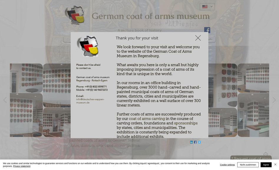 Deutsches Wappenmuseum: Das Deutsche Wappenmuseum in Regensburg beheimatet die größte Wappensammlung der Welt in ihrer Art und bietet der Vereinigung zum Erhalt des kommunalen Wappenwesen und der Heraldik (VEkWH) eine digitale Bleibe. 
