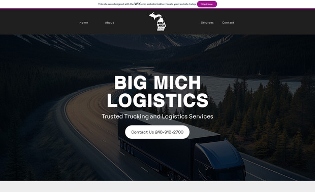 Big Mich Logistics: A logistics website. Created a simple and responsive website for people to book services