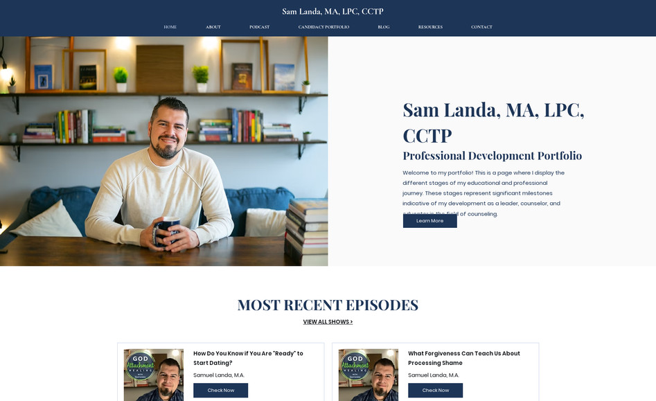 Samuel Landa, M.A.: Samuel Landa, M.A.
Professional Development Portfolio
Welcome to my portfolio! This is a page where I select and reflect elements from my education that represents significant milestones indicative of my development as a counselor leader.