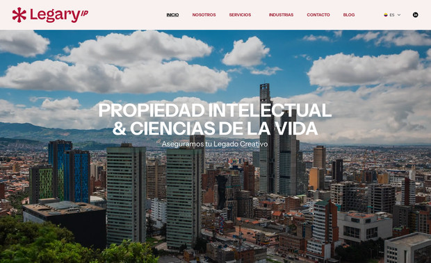 LEGARY IP: Pagina web informativa para Servicios de abogados especializados en Propiedad intelectual y ciencias de la vida en Latam.