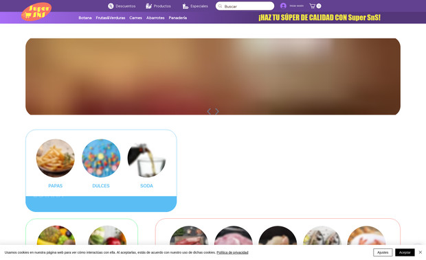 Super SnS: El cliente deseaba un diseño único, moderno y juvenil para su tienda en línea.