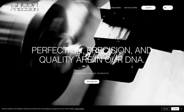 Ancor Precision CNC Machining: The Ancor Precision website showcases the company’s dedication to perfection, precision, and quality in CNC machining. As a Portuguese industrial production company, Ancor Precision uses advanced technology to manufacture custom parts with the highest standards of accuracy. Their services span multiple industries, including energy, food, automotive, medical, and more. The site highlights their expertise in working with a diverse range of materials such as brass, aluminum, copper, and stainless steel. With a focus on excellence and customer satisfaction, Ancor Precision is committed to providing top-tier CNC machining solutions to meet complex project requirements.