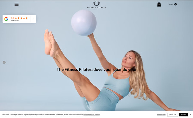 The Fitness Pilates: Creazione di un sito per lezioni di Pilates con possibilità di prenotazione online e calendario e con shop per vendita prodotti abbinati alle lezioni