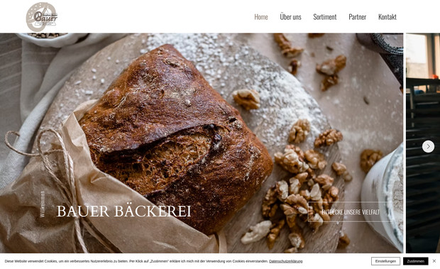 Bauer Bäckerei: bauer-baecker.com präsentiert sich als moderner und zugleich traditionsbewusster Webauftritt, der die Werte und die Qualität der Bäckerei Bauer authentisch widerspiegelt. Die Website überzeugt durch ein klares und einladendes Design, das durch warme Farben und hochwertige Bilder die handwerkliche Tradition und Regionalität unterstreicht. Eine intuitive Navigation führt die Besucher durch die verschiedenen Bereiche der Seite und ermöglicht ein schnelles Auffinden von Informationen zu Sortiment, Philosophie und Aktuellem. Der ansprechende visuelle Stil und die durchdachte Benutzerführung machen die Website zu einem einprägsamen und professionellen Online-Auftritt.