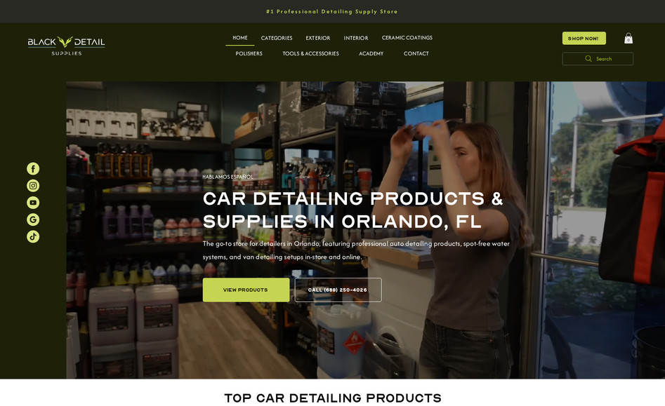 Black V Detail Supplies: Designed a responsive website for Black V Detail Supplies, highlighting their premium auto detailing products, mobile services in Orlando, and family-owned brand values. Features include product catalog, service areas, social media integration, and easy contact/order options to enhance user experience and brand credibility.