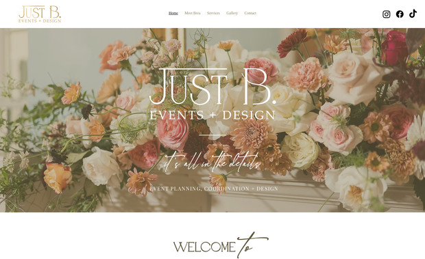 Just B Events: Logo + Sales Landing Page