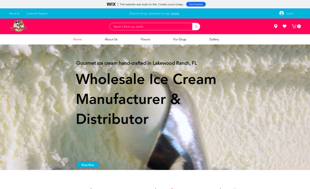 Lickity Splits: This is a website for an ice cream manufacturing company.