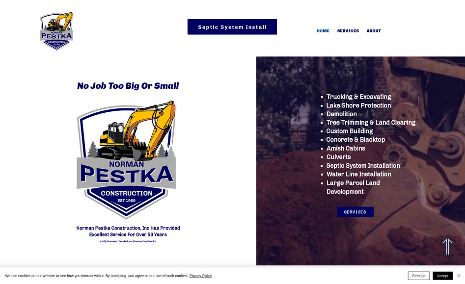 Pestka Construction: Loved creating this logo! We used a combination of on-site pics and videos with appropriate stock photos to illustrate the multitude of services this company provides. Minimalist and clean feel, with perfect functionality. 