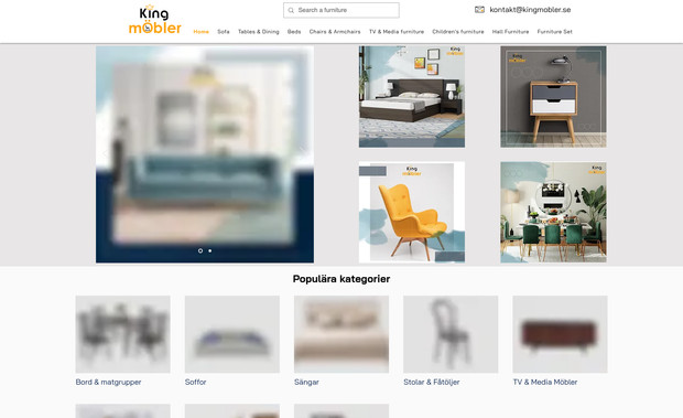 Kingmobler Royal: Kingmobler is one of our esteemed clients based in Sweden, specializing in the sale of high-quality furniture. Our team meticulously crafted their website with a focus on highlighting their exquisite products using advanced Adobe tools.

Each page of the website is strategically designed to maximize lead generation and drive sales. Our thoughtful approach to web design has resulted in a significant increase in sales for Kingmobler since the website's launch.

While the product photos on the site aren't updated regularly, the website's engaging design and functionality consistently attract inquiries about new arrivals, sustaining a robust sales pipeline.

As web designers, we are immensely proud of the substantial growth and success our work has brought to Kingmobler. The positive impact on their business underscores the effectiveness of our design and the value we deliver to our clients.