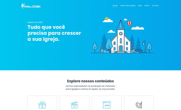 Viver com Cristo: Clean and inspiring website for a Christian ministry, designed to share messages of faith, hope, and transformation through a modern digital experience.