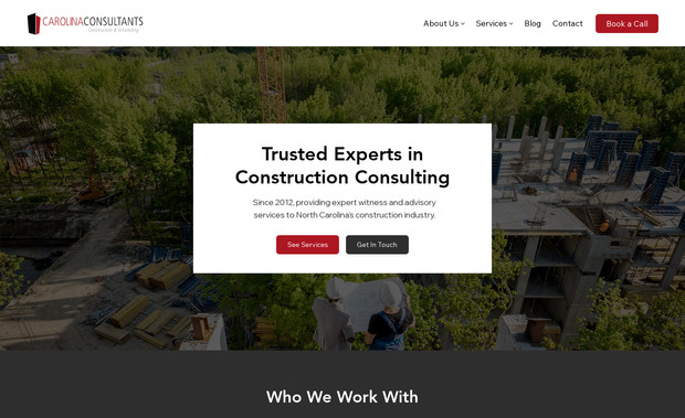 Carolina Consultants: Carolina Consultants is a construction and contractor consulting firm expanding its operations into North Carolina. We’re redesigning their Wix website to create a stronger, more modern presence aligned with their established brand, while optimizing the site to highlight their high-value “Key Witness” services. The rebuild focuses on clarity, credibility, and performance, giving the business a scalable foundation to support growth and attract higher-level clients.