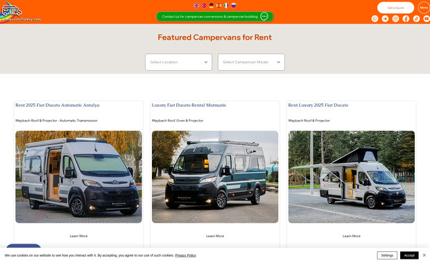 Campervan Turkey: Advanced website with CMS and multilingual