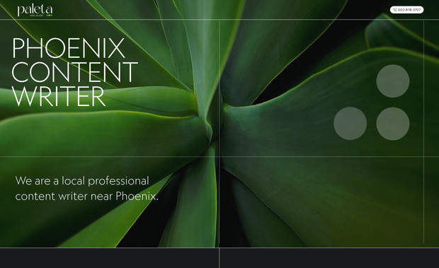 Content: This is a landing page created to target audience in Phoenix Arizona interested in website content writing services